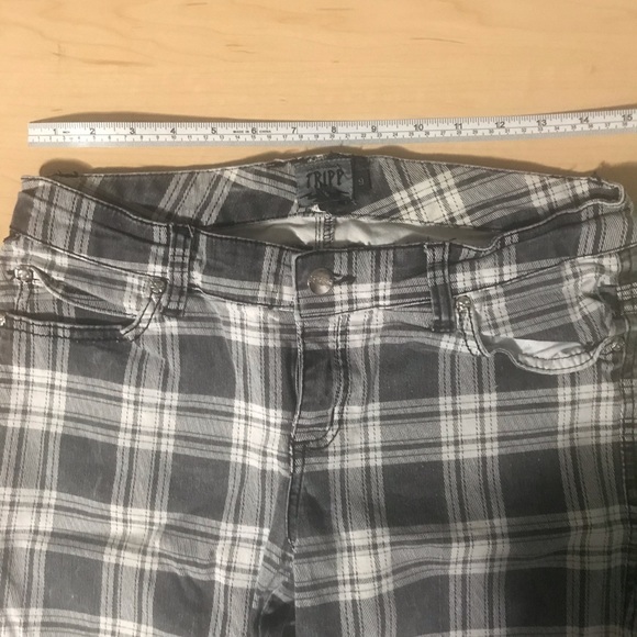 Tripp Plaid Stretch Pants Punk Goth Skate Vans - Picture 3 of 4